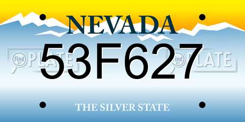 53F627 Nevada License Plate