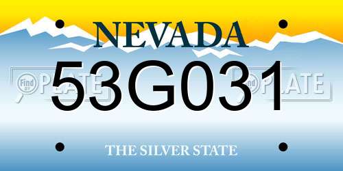 53G031 Nevada License Plate