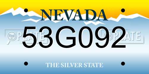 53G092 Nevada License Plate