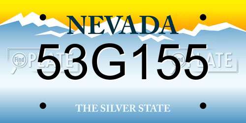 53G155 Nevada License Plate