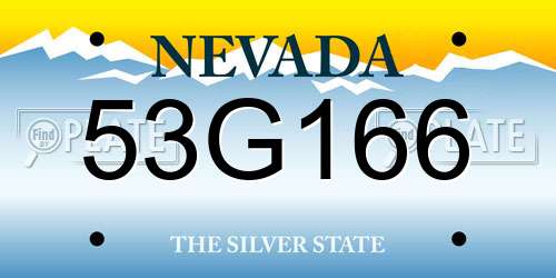 53G166 Nevada License Plate