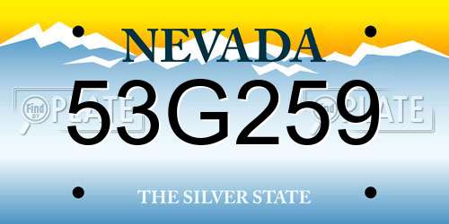 53G259 Nevada License Plate