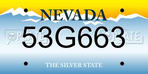 53G663 Nevada License Plate