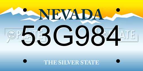 53G984 Nevada License Plate