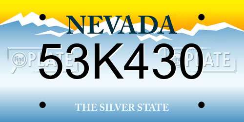 53K430 Nevada License Plate
