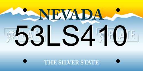 53LS410 Nevada License Plate