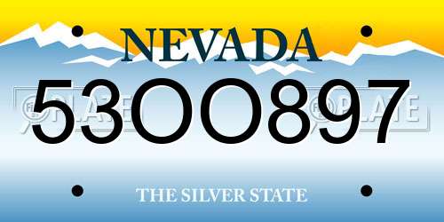 53OO897 Nevada License Plate
