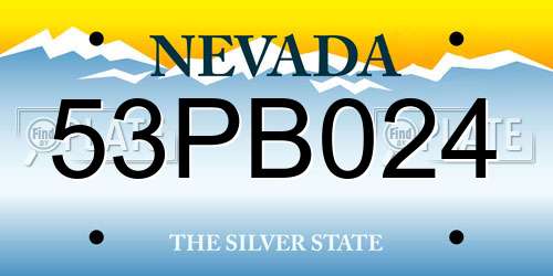 53PB024 Nevada License Plate