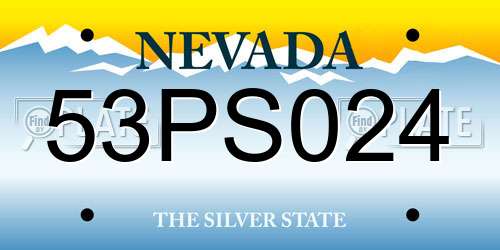 53PS024 Nevada License Plate