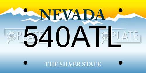 540ATL Nevada License Plate