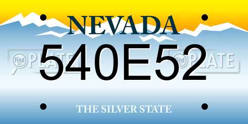 540E52 Nevada License Plate