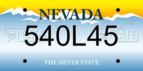 540L45 Nevada License Plate