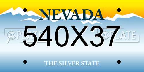 540X37 Nevada License Plate