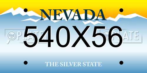 540X56 Nevada License Plate