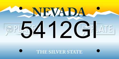 5412GI Nevada License Plate
