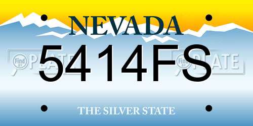 5414FS Nevada License Plate