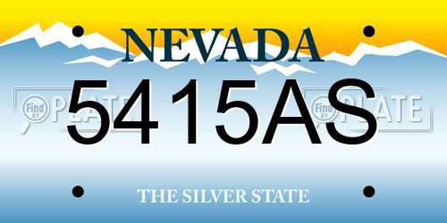 5415AS Nevada License Plate