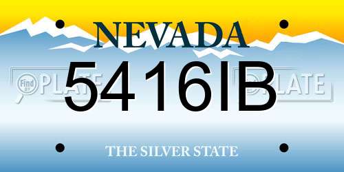 5416IB Nevada License Plate