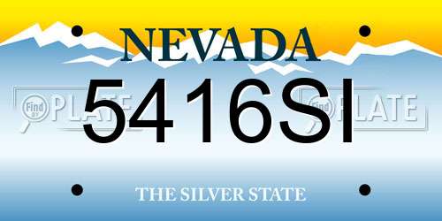 5416SI Nevada License Plate