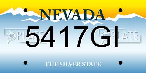5417GI Nevada License Plate