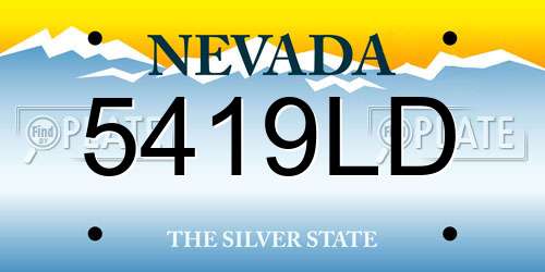 5419LD Nevada License Plate