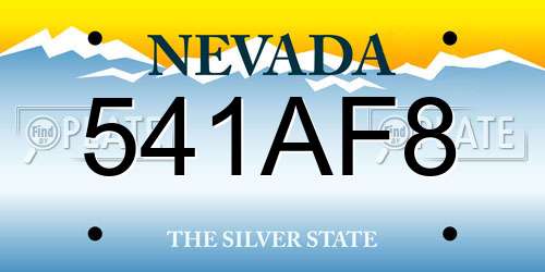 541AF8 Nevada License Plate