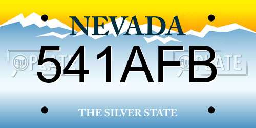 541AFB Nevada License Plate