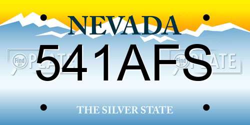 541AFS Nevada License Plate