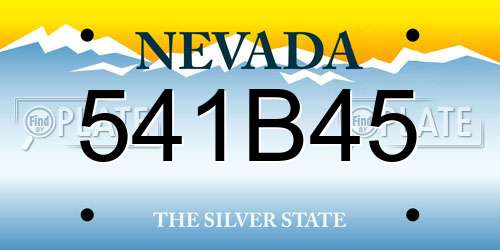 541B45 Nevada License Plate