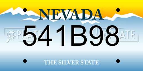 541B98 Nevada License Plate