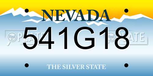 541G18 Nevada License Plate
