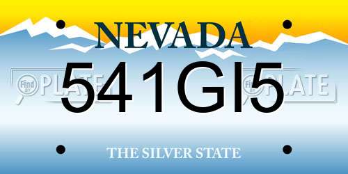 541GI5 Nevada License Plate