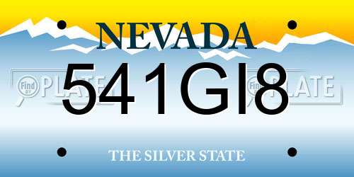 541GI8 Nevada License Plate