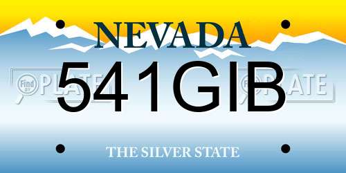 541GIB Nevada License Plate