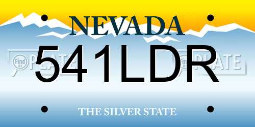541LDR Nevada License Plate