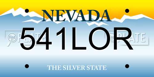 541LOR Nevada License Plate