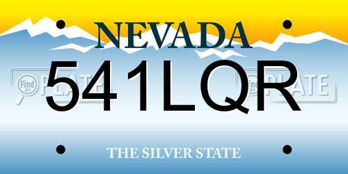 541LQR Nevada License Plate
