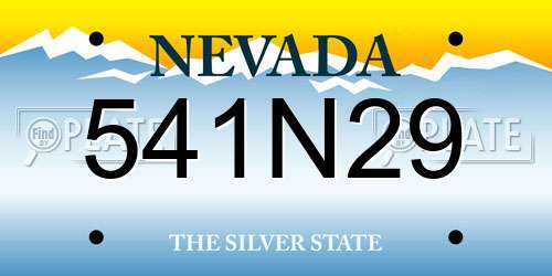 541N29 Nevada License Plate