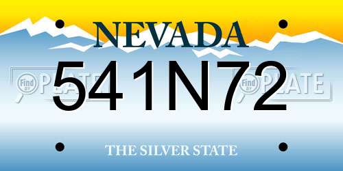 541N72 Nevada License Plate