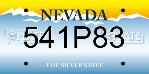 541P83 Nevada License Plate