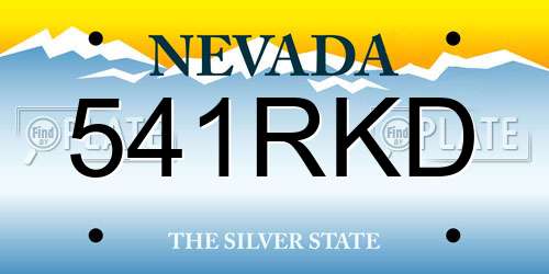 541RKD Nevada License Plate
