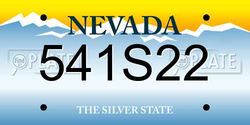 541S22 Nevada License Plate