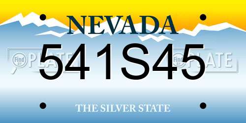 541S45 Nevada License Plate