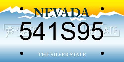 541S95 Nevada License Plate