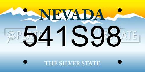541S98 Nevada License Plate
