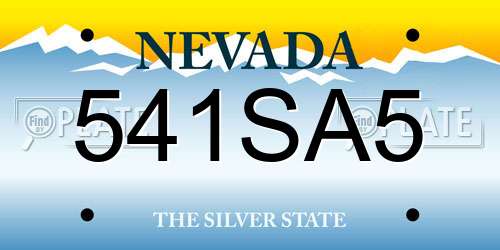 541SA5 Nevada License Plate