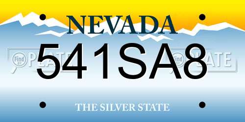 541SA8 Nevada License Plate