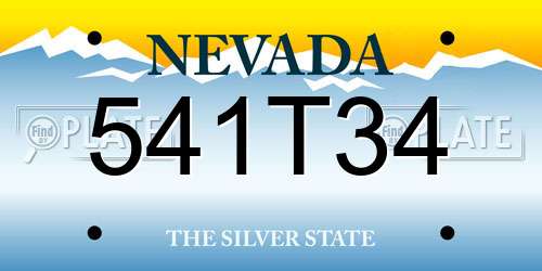541T34 Nevada License Plate