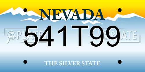 541T99 Nevada License Plate