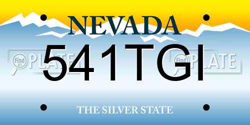 541TGI Nevada License Plate